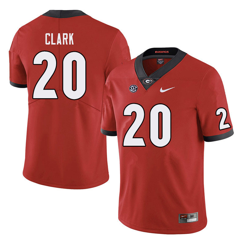 Men #20 Sevaughn Clark Georgia Bulldogs College Football Jerseys Sale-Red - Click Image to Close